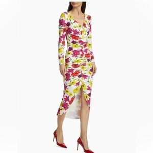 Chiara Boni Tatangela Floral Ruched Midi Dress